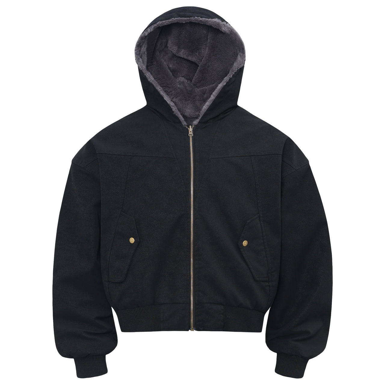 Reversible Faux Rabbit Fur Jacket