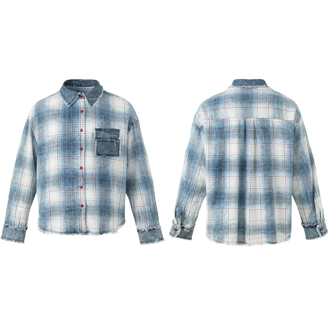 Omirad Vintage Plaid Flannel Shirt