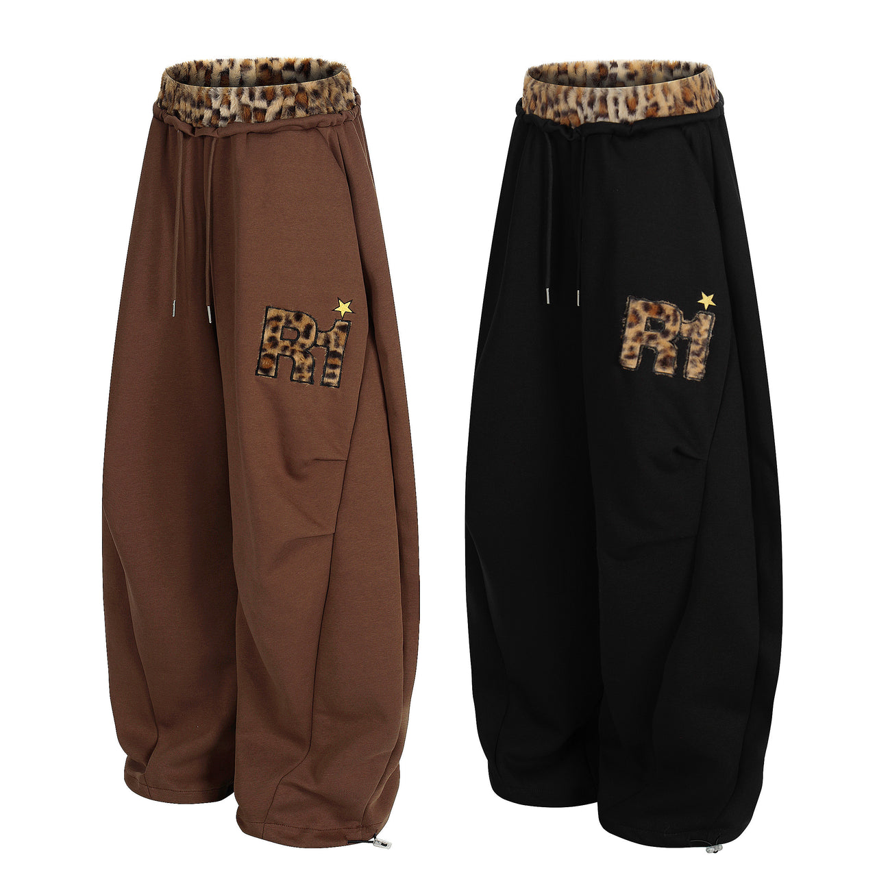 Omirad Leopard Trim Patch Sweatpants