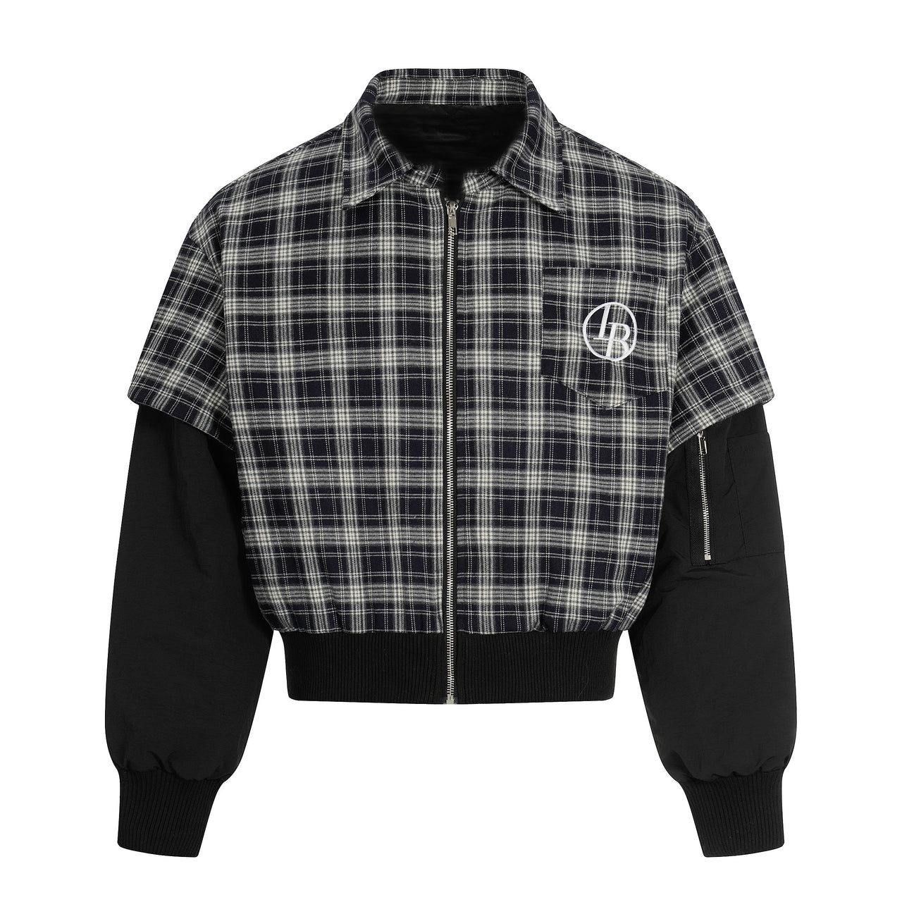 Omirad Plaid Hybrid Bomber Jacket