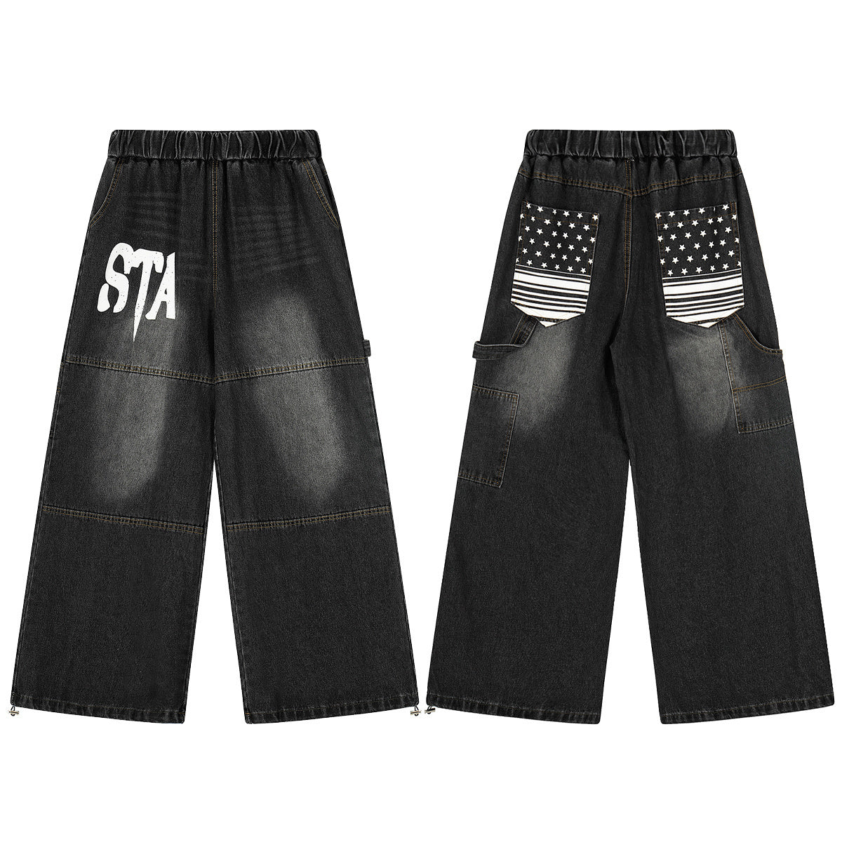 Omirad “Star Flag” Wide Denim Pants