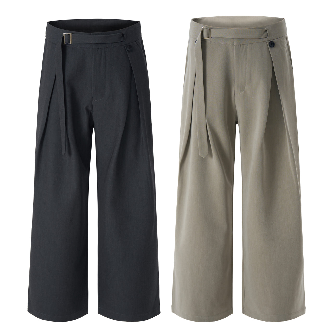 Omirad Buckle-Wrap Wide-Leg Trousers