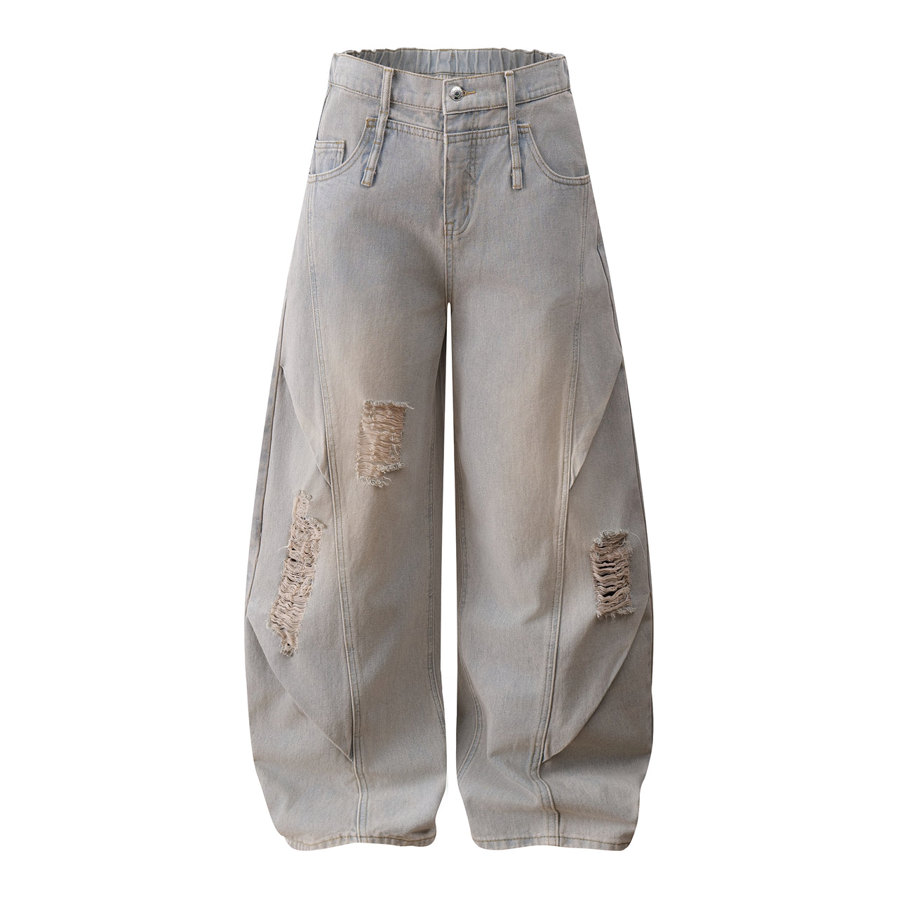 American Vintage Ripped Patchwork Curved Blade Jeans