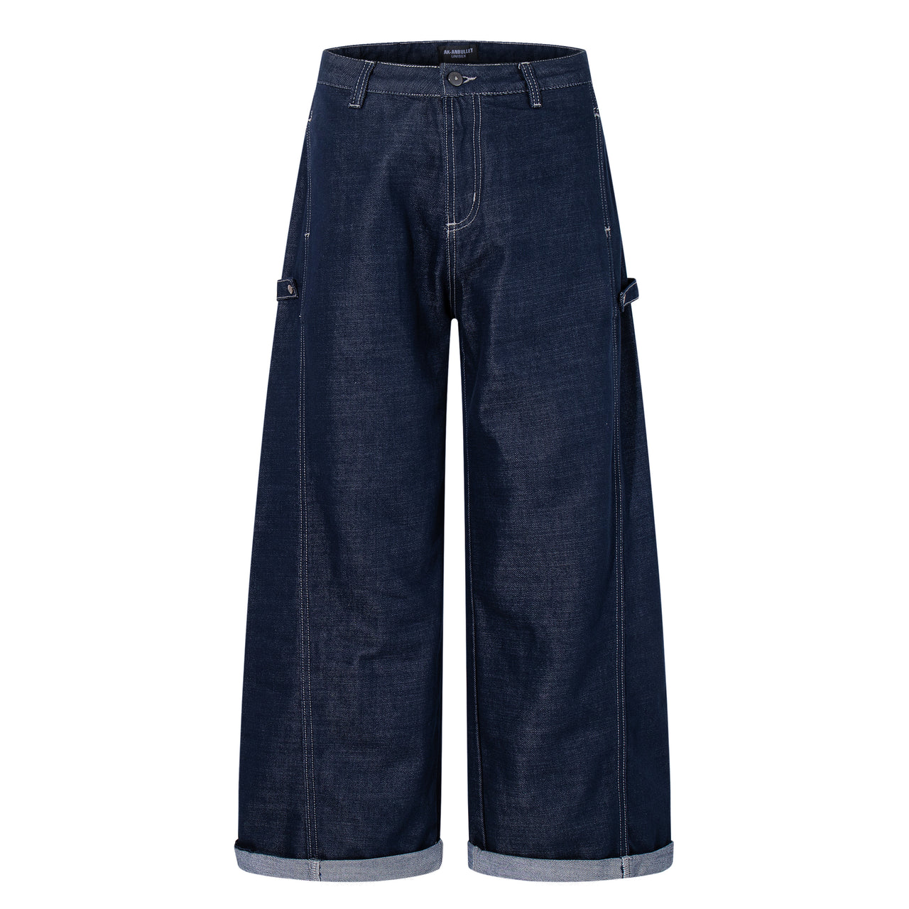 American High-Street Raw Wide-Leg Jeans