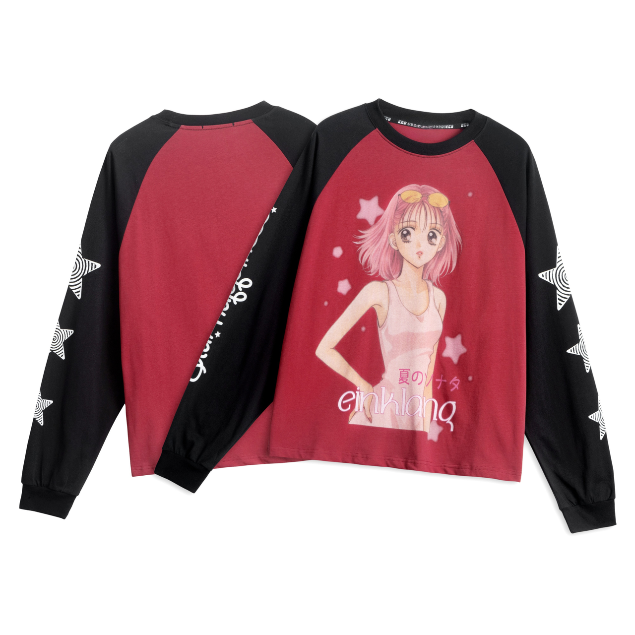 Omirad Anime Graphic Raglan Long Sleeve Tee