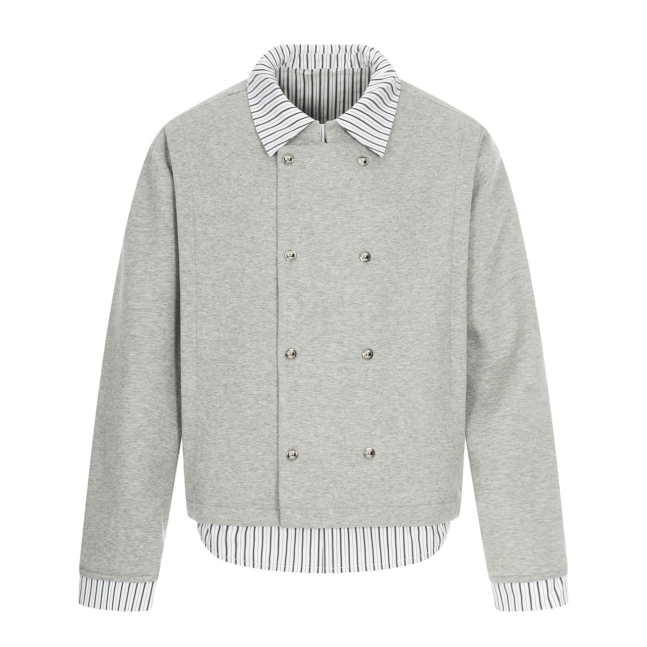 Omirad Double-Breasted Layered Stripe Jacket