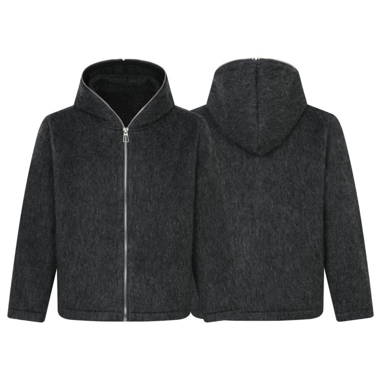 Omirad Wool-Blend Zip-Up Hooded Jacket