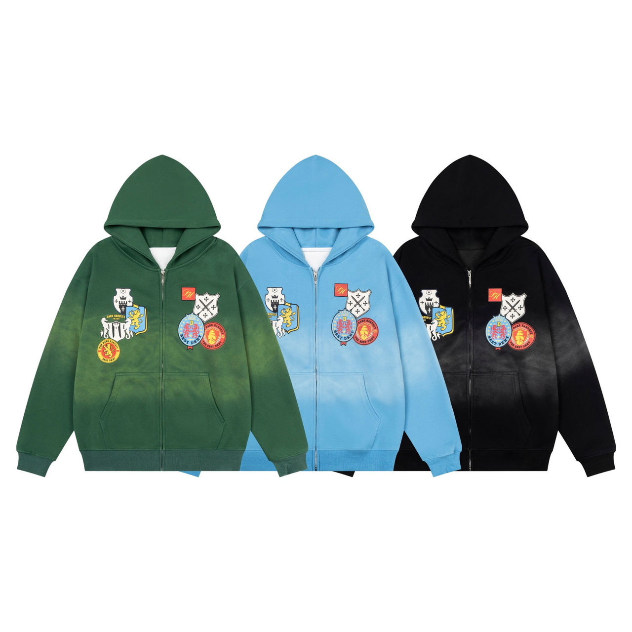 Omirad Crest Patch Zip-Up Hoodie