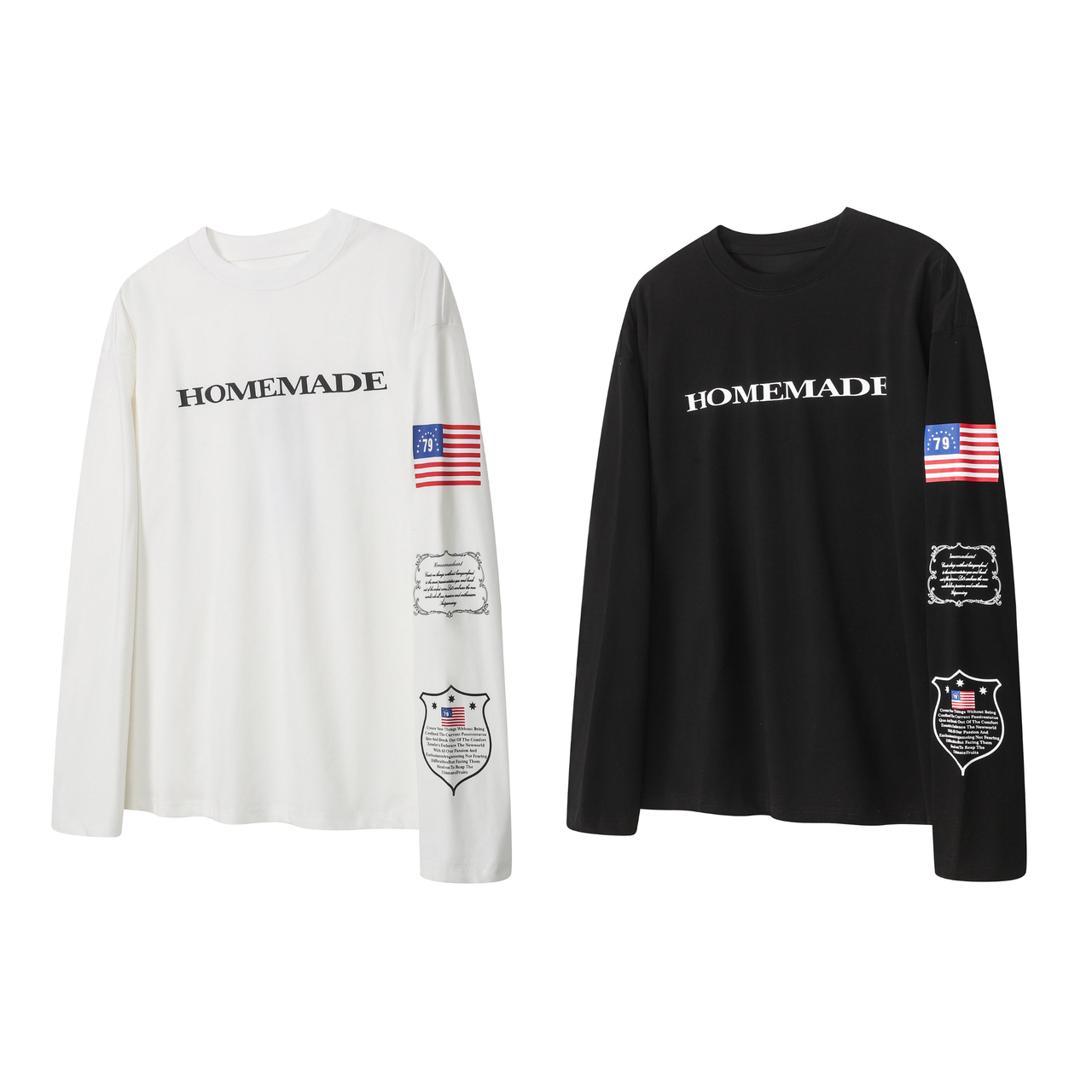 Omirad Homemade Flag Graphic Long Sleeve Tee
