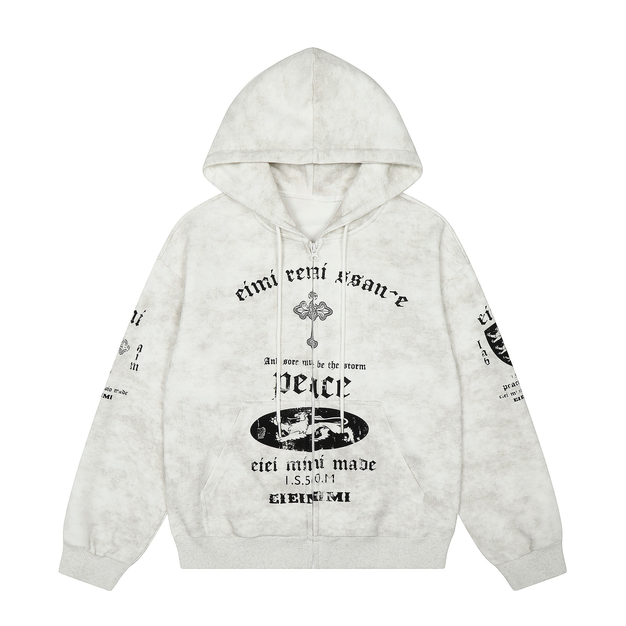 Omirad Vintage Graphic Zip-Up Hoodie