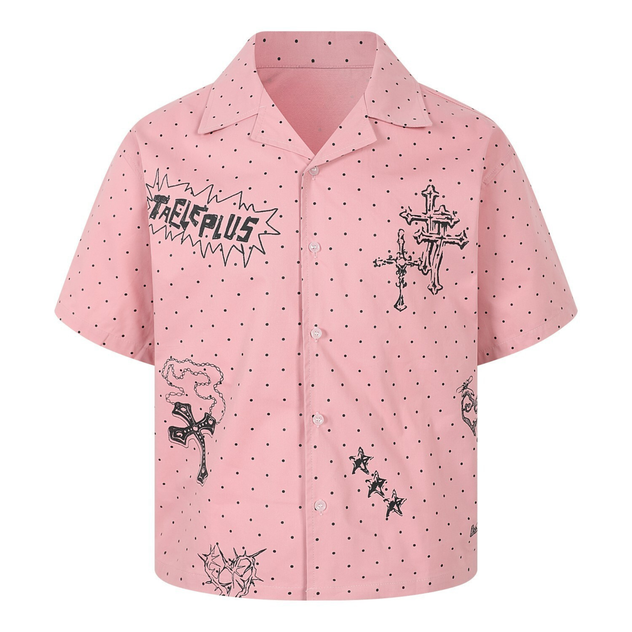 Omirad Polka Cross Print Short Sleeve Shirt