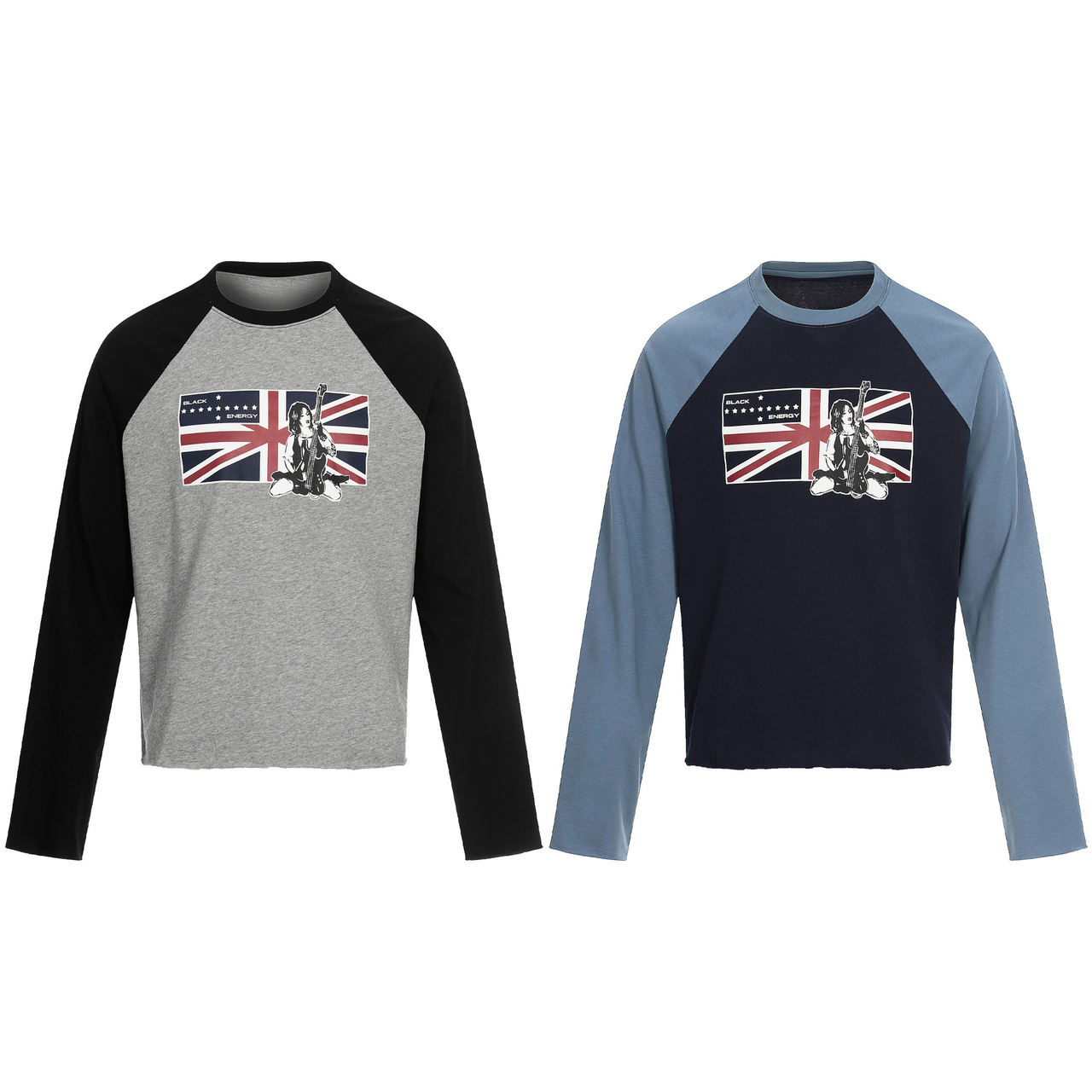 Omirad Union Flag Graphic Raglan Long Sleeve Tee