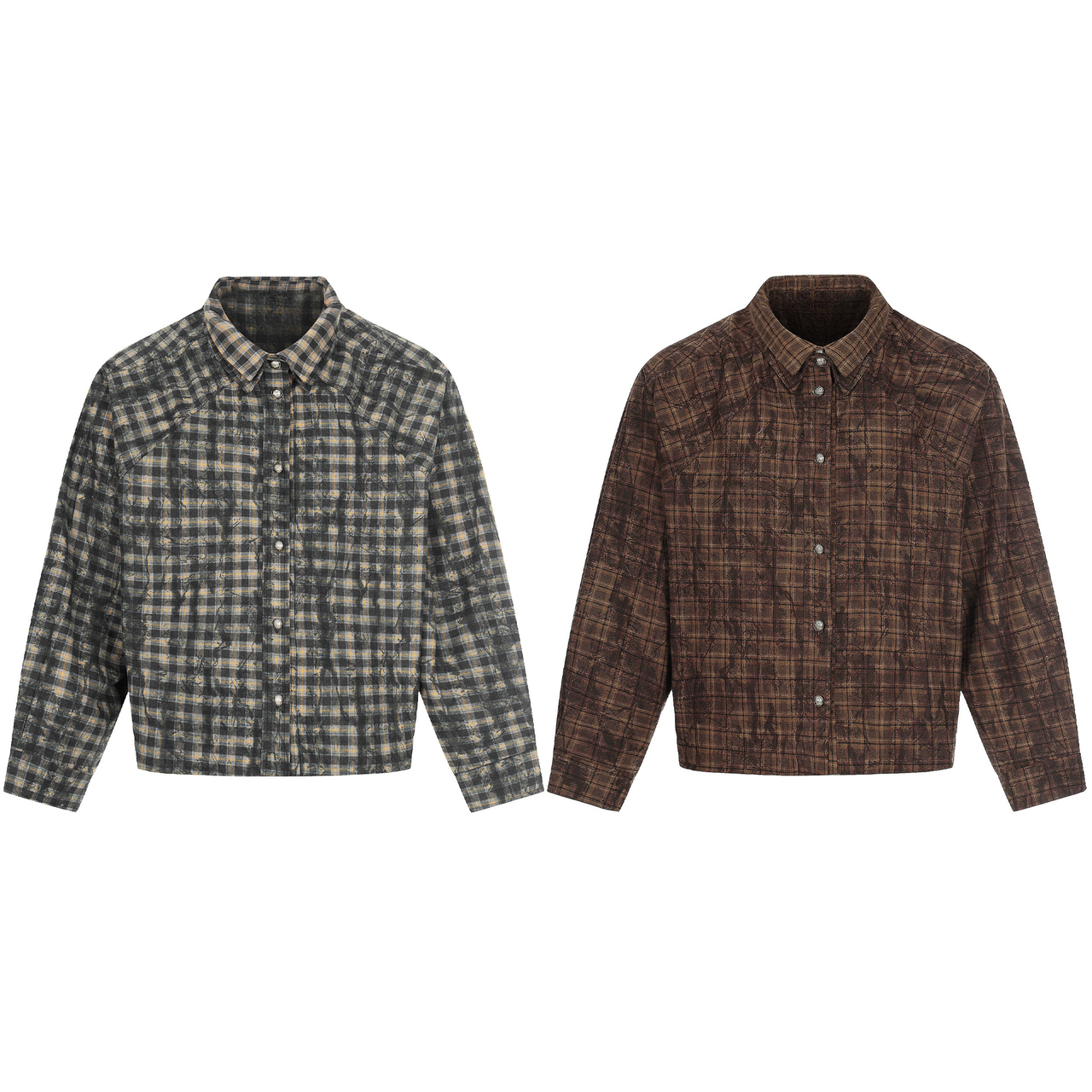 Omirad Vintage Plaid Button-Up Jacket