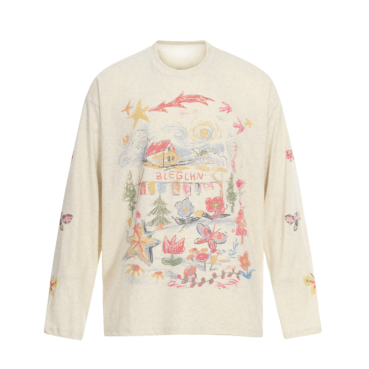 Omirad Hand-Drawn Art Graphic Long Sleeve Tee