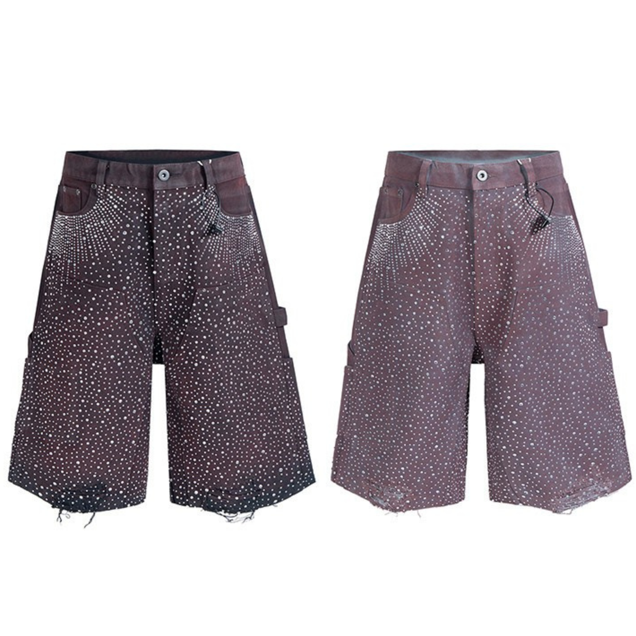 Omirad Studded Denim Shorts