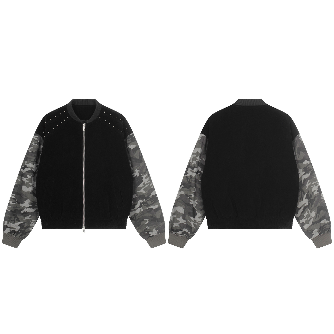 Omirad Camo Sleeve Varsity Jacket