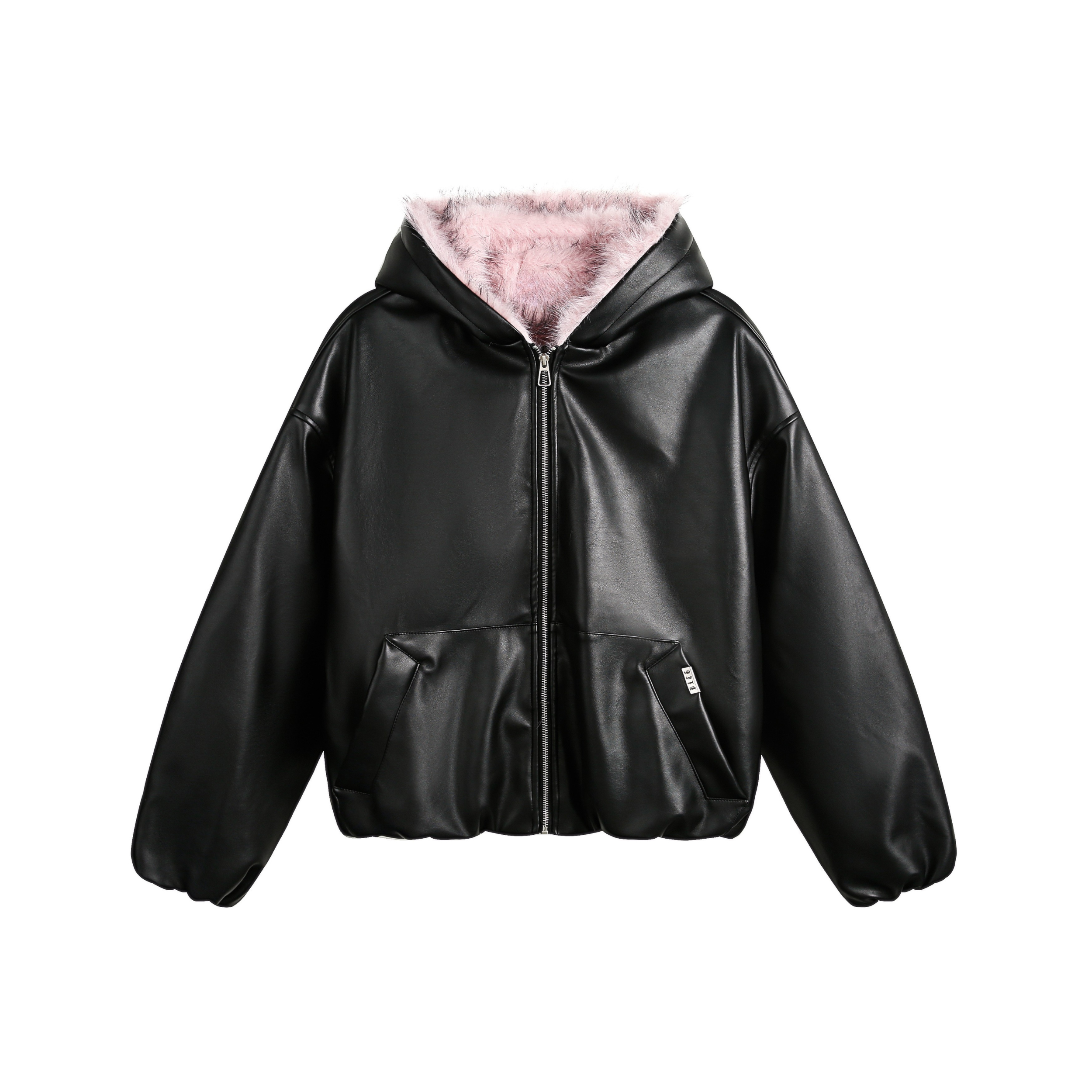 Omirad Faux Fur Hooded PU Jacket - omirad