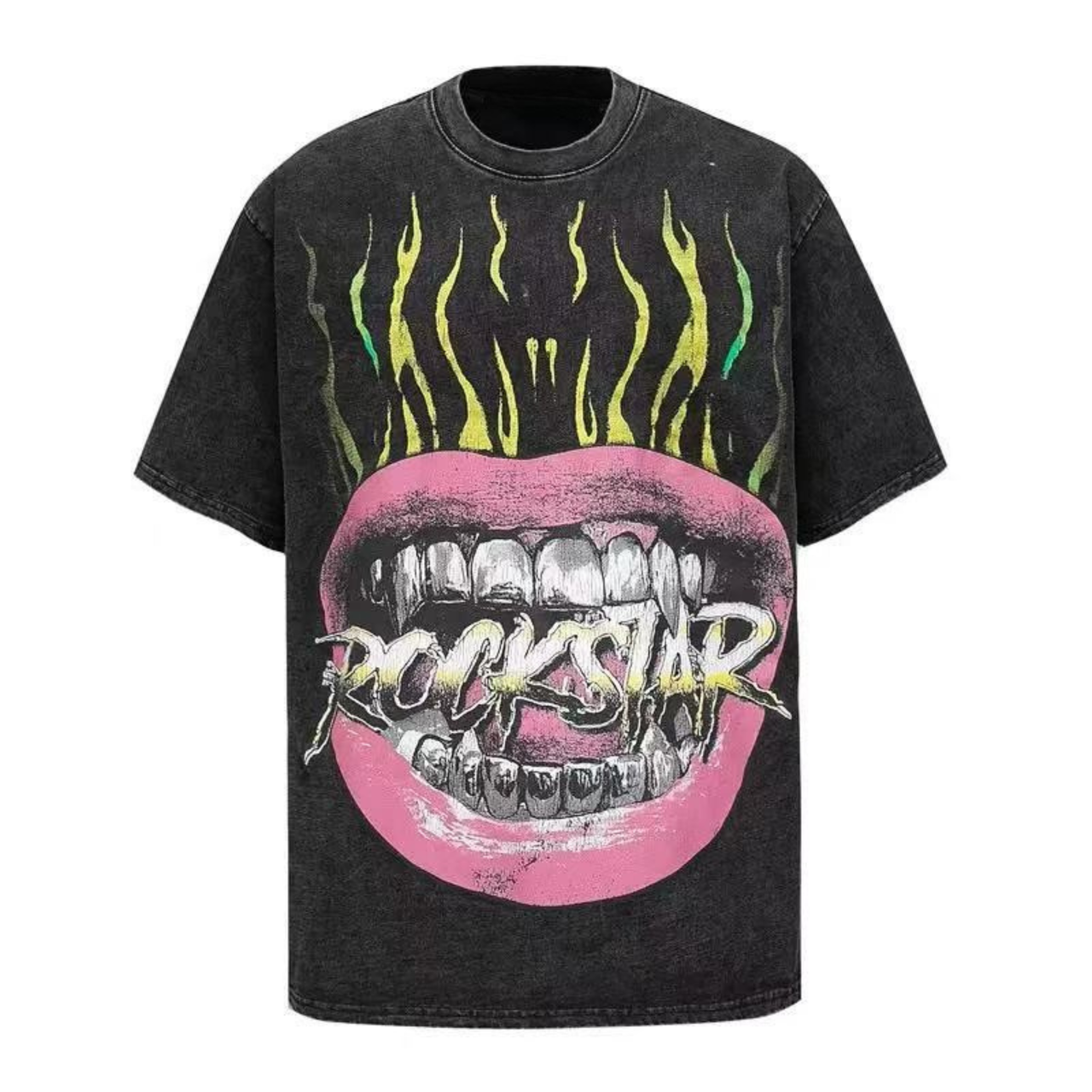 Omirad Rockstar Flame Mouth Graphic Tee
