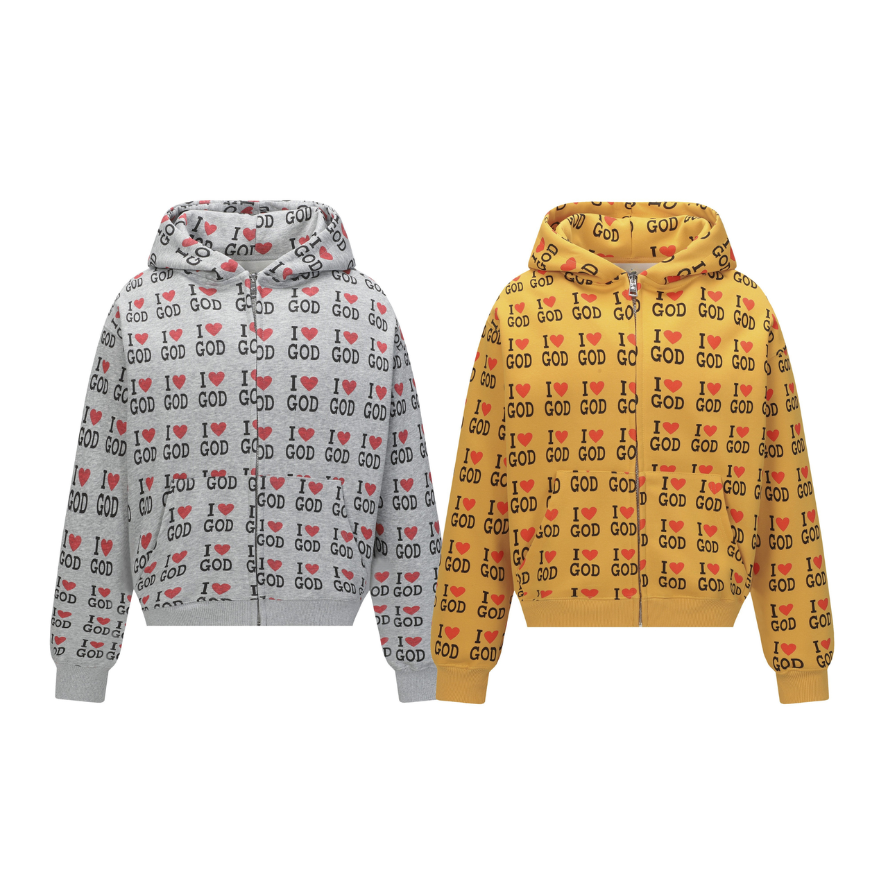 Omirad I Love God Zip Hoodie