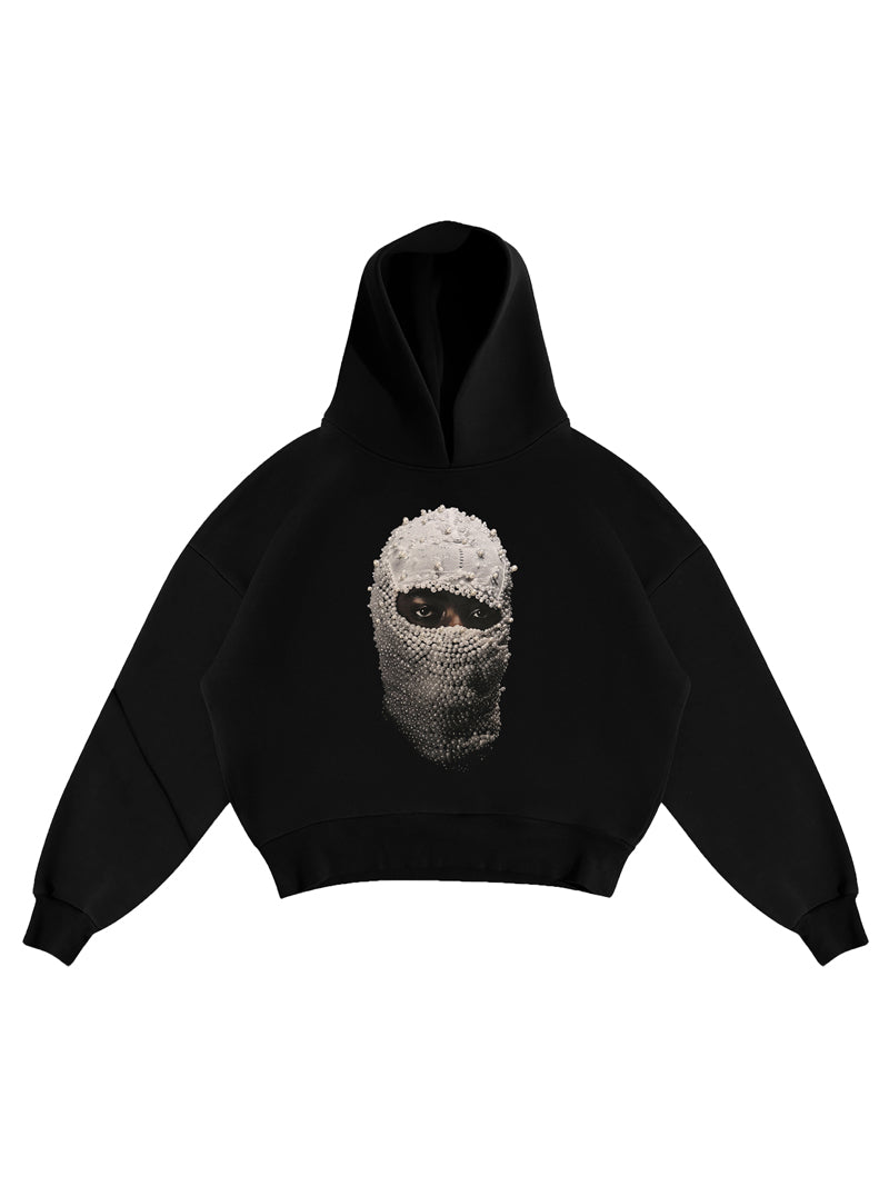 Pearl Detail Portrait Hoodie