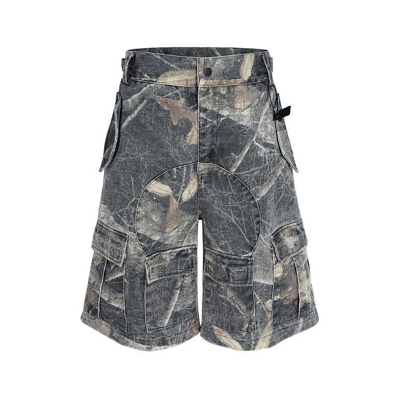 Omirad Camo Blade-Cut Cargo Shorts