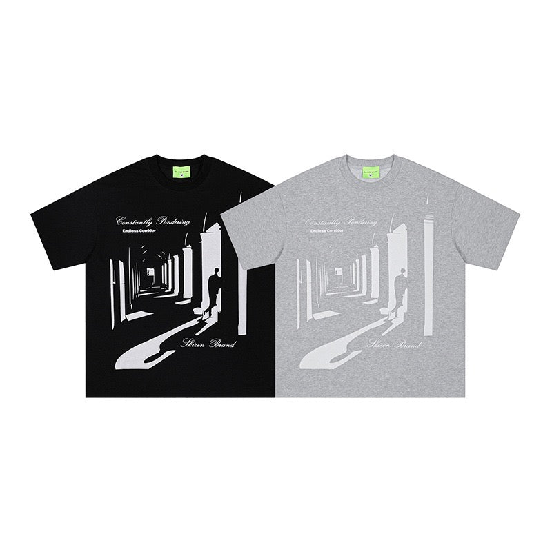 Loose Fit Character Reflection Print Tee