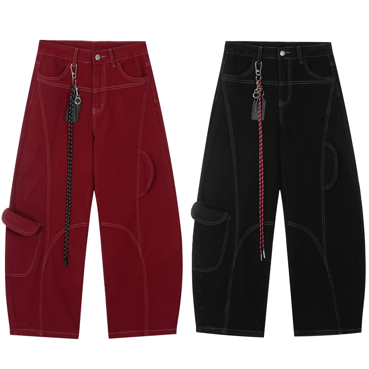 American Vintage Loose Fit Split Design Denim Jeans