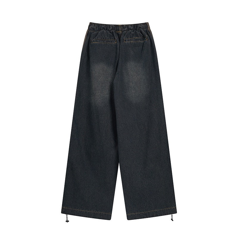 Omirad Stacked Panel Wide-Leg Denim Pants