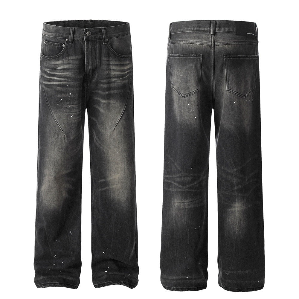 Omirad Paint-Splatter Vintage Wide-Leg Jeans