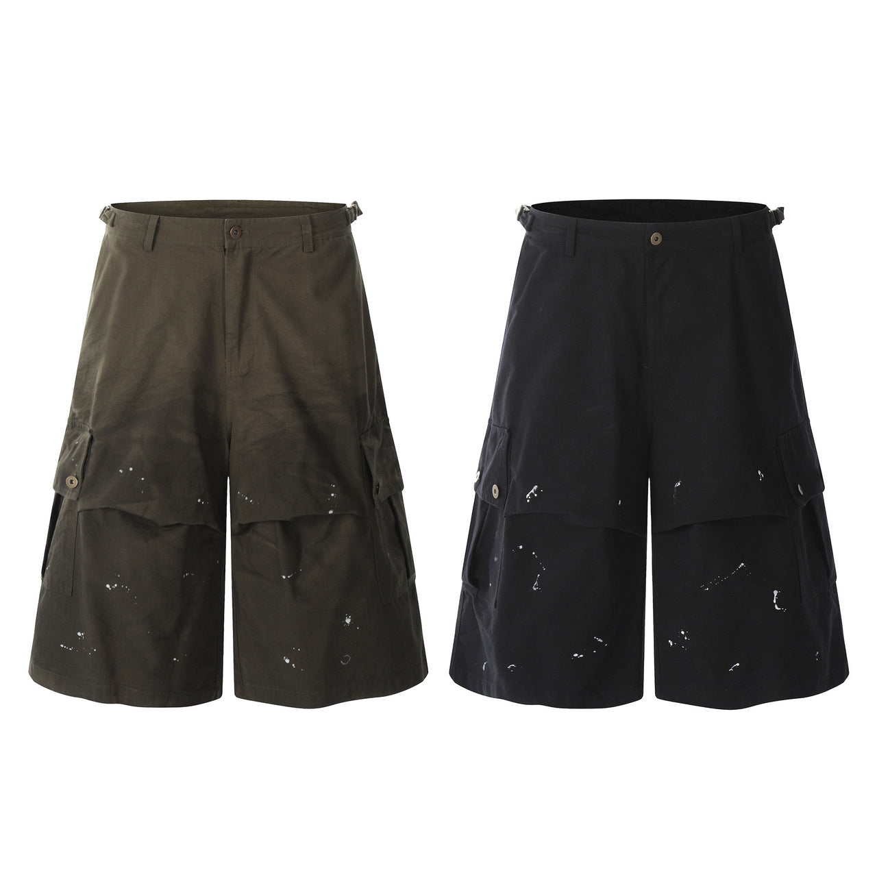 Distressed Multi-Pocket Cargo Shorts