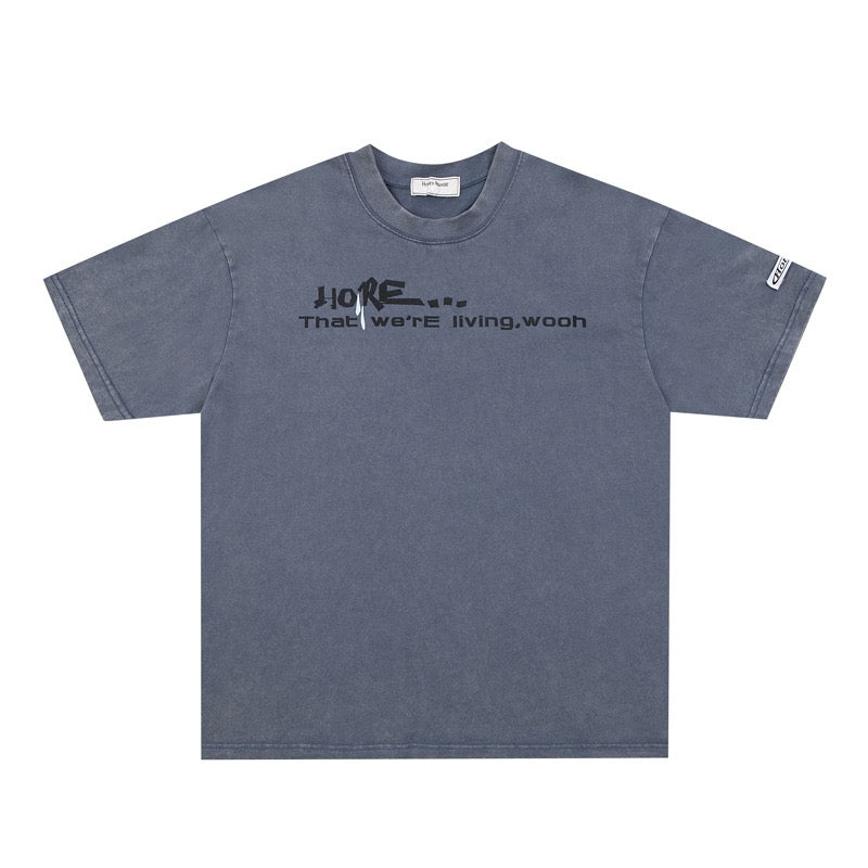 American Streetwear Distressed Letter Graphic Tee
