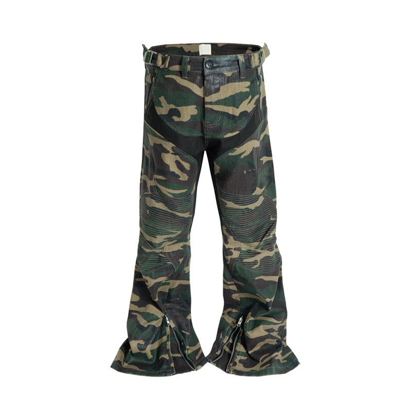 Camouflage Wide-Leg Pants