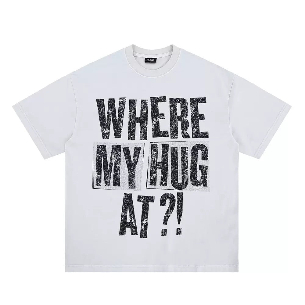 Euro-American Vintage Distressed Letter Graphic Tee