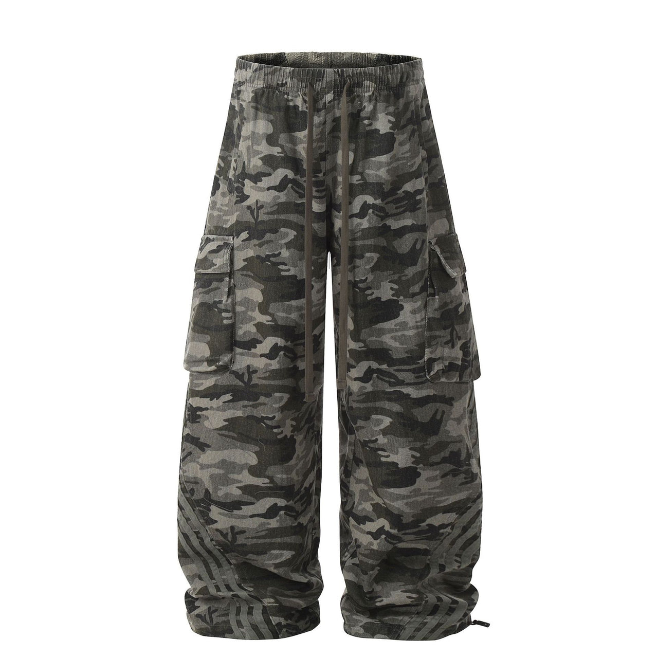 Camouflage Wide-Leg Work Pants