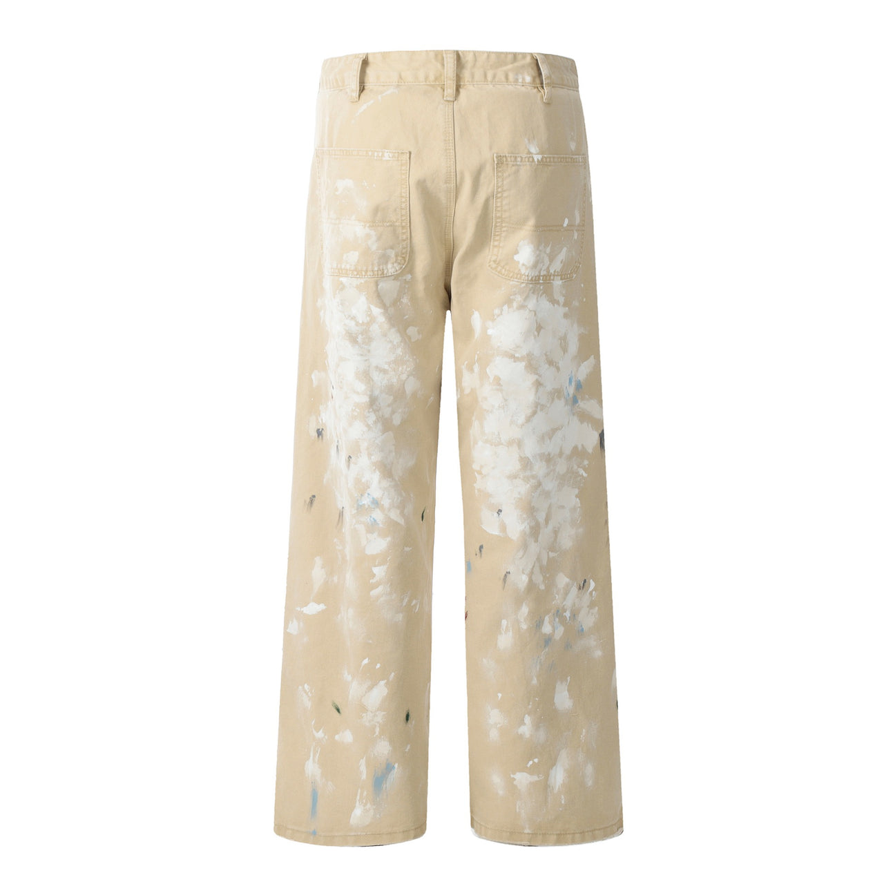 Retro Loose Fit Straight-Leg Splattered Jeans