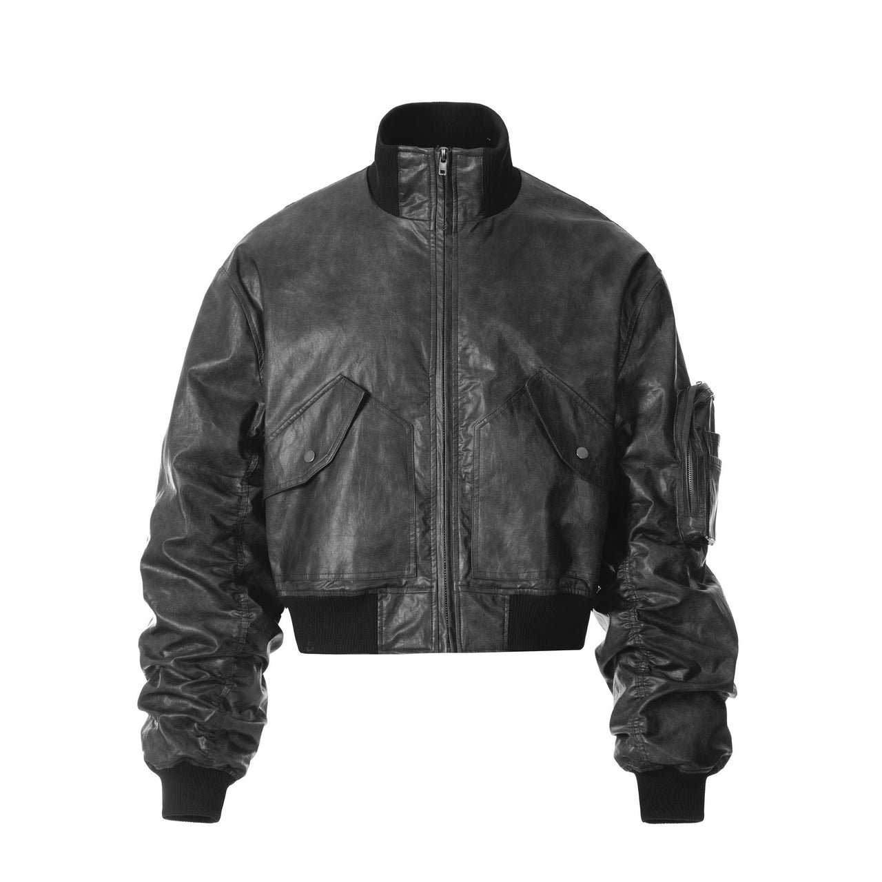 Omirad Vintage PU Bomber Jacket