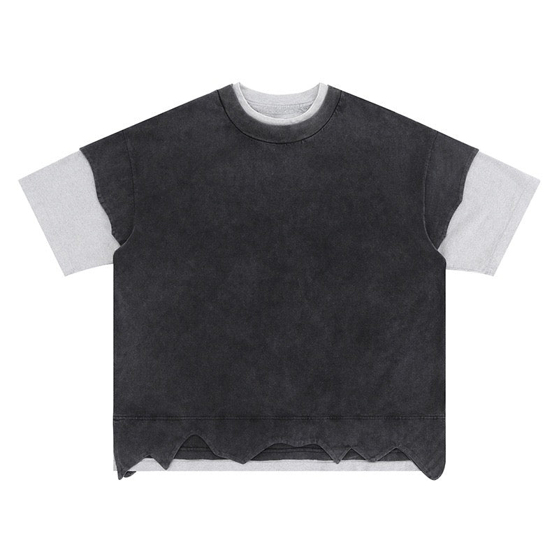 Patchwork Vintage Double Layer Tee