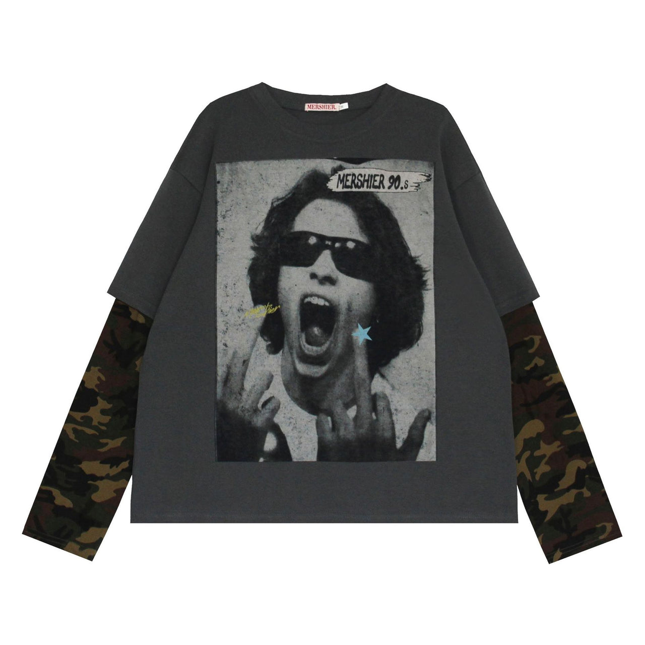 Streetwear Style Layered Look Sweatshirt