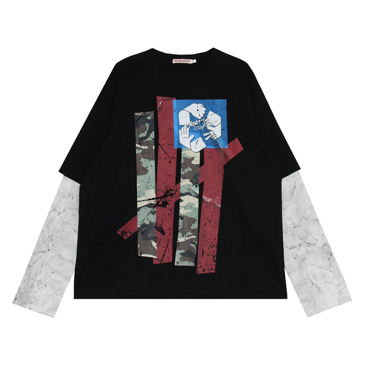 Streetwear Style Layered Look Sweatshirt