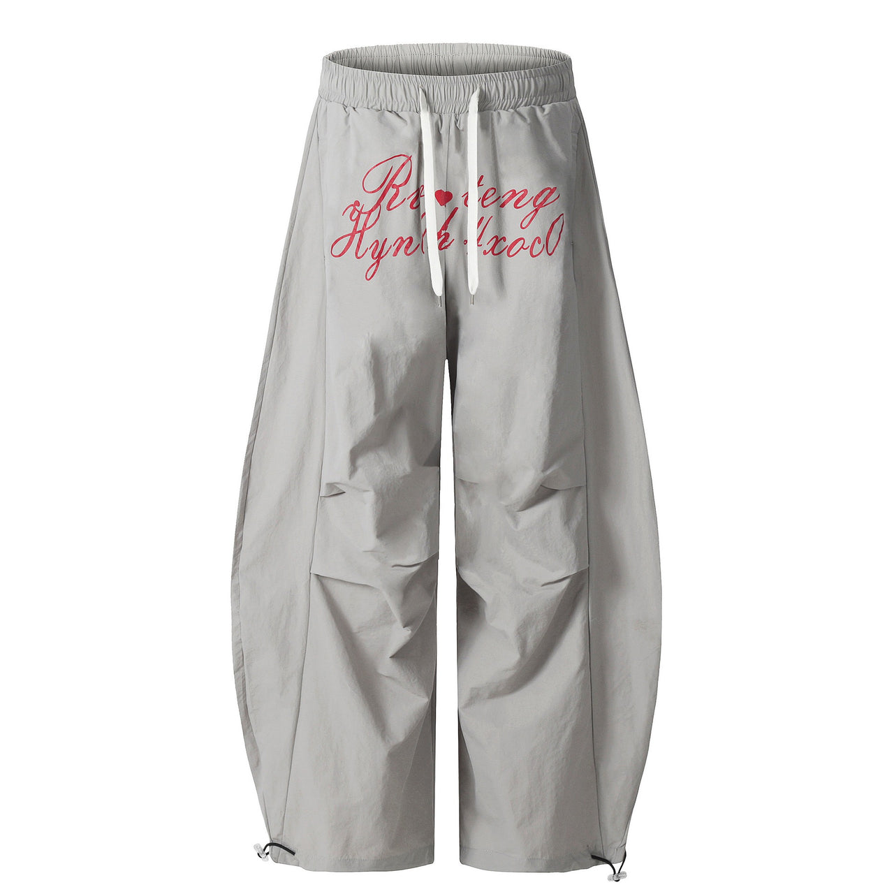 Letter Print Relaxed Fit Scimitar Casual Pants