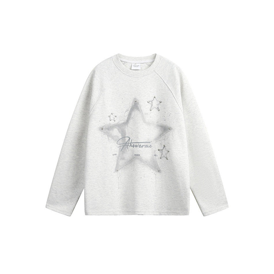 Studded Star Print Sweatshirt