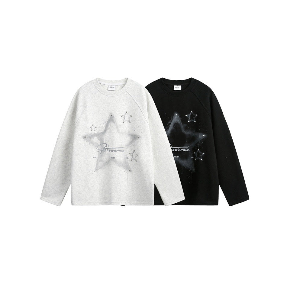 Studded Star Print Sweatshirt