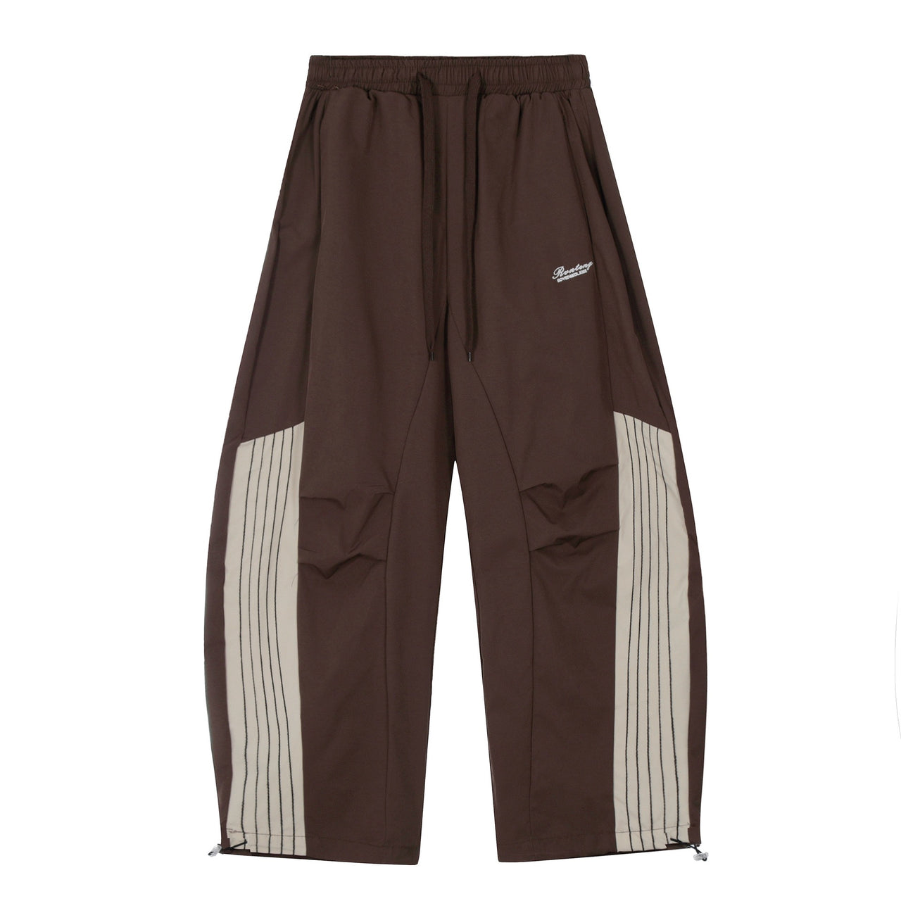 American Streetwear Striped Curved Hem Casual Pants