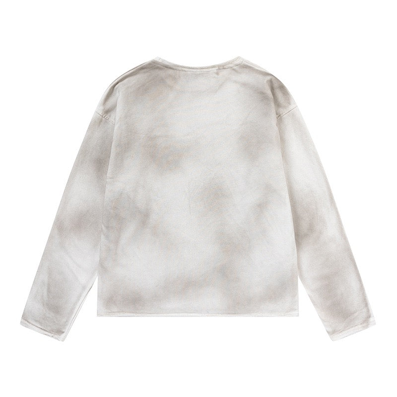 Street Punk Distressed Washed Sweatshirt