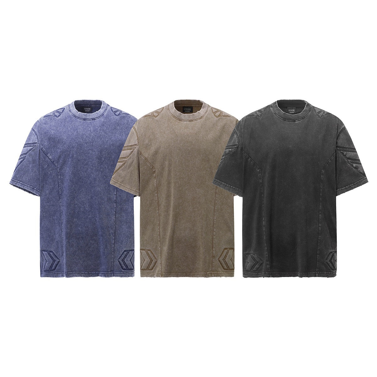 Heavy-duty Mecha Design Washed Tee