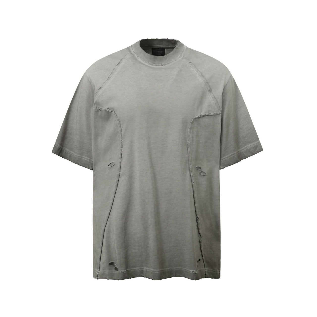 Street Style Distressed Washed Frayed Tee