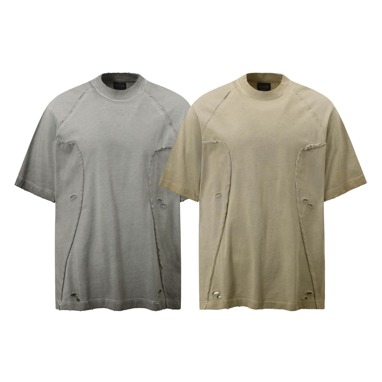 Street Style Distressed Washed Frayed Tee