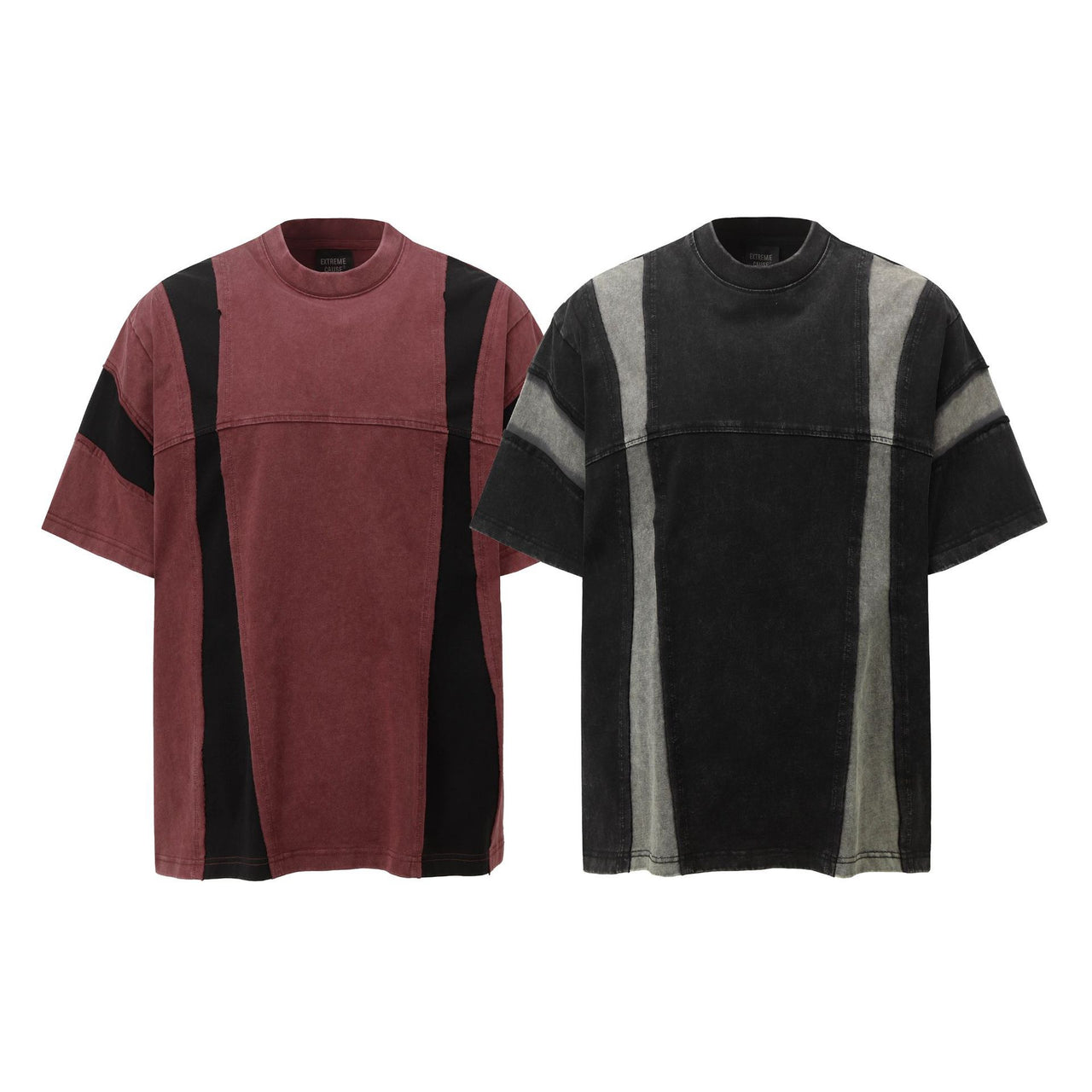 Unique Washed Patchwork Tee