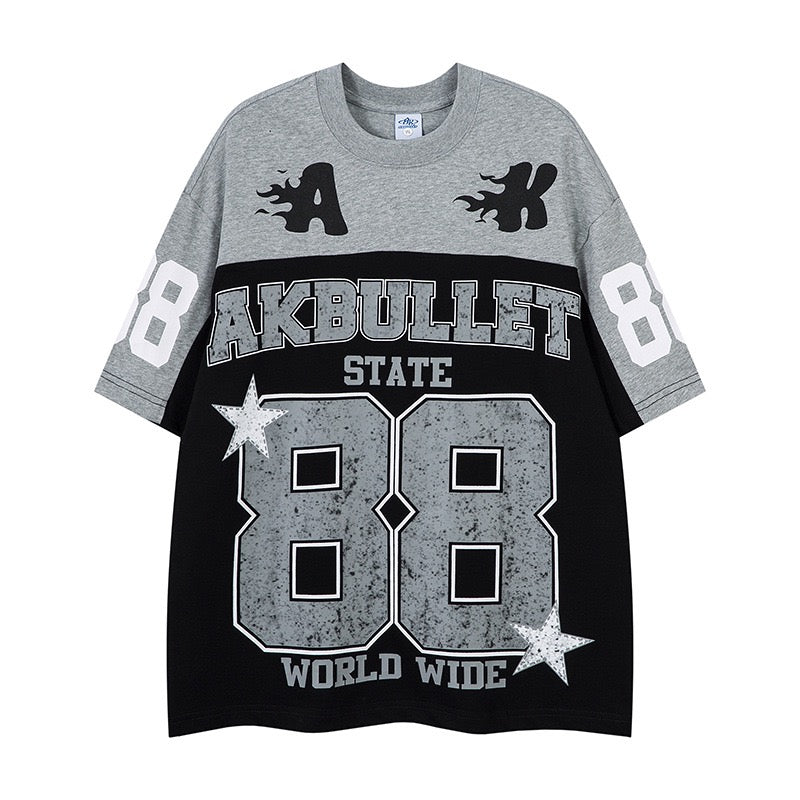 Jersey-Style Colorblock Short-Sleeve Tee