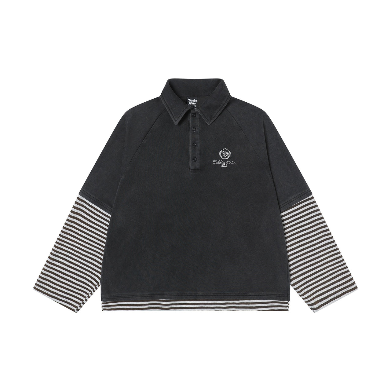 Striped Color Block Faux Layered Sweatshirt